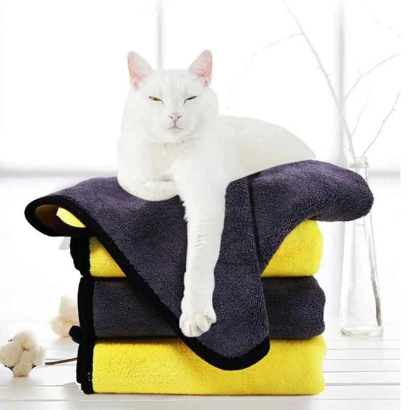 Quick-drying Dog and Cat Towels Soft Fiber Towels Absorbent Bath Towel