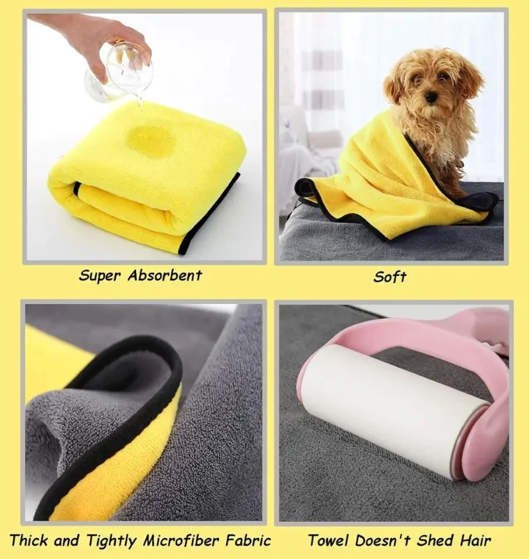 Quick-drying Dog and Cat Towels Soft Fiber Towels Absorbent Bath Towel - Image 3
