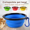 2 in 1 collapseable cat dog food water bowl