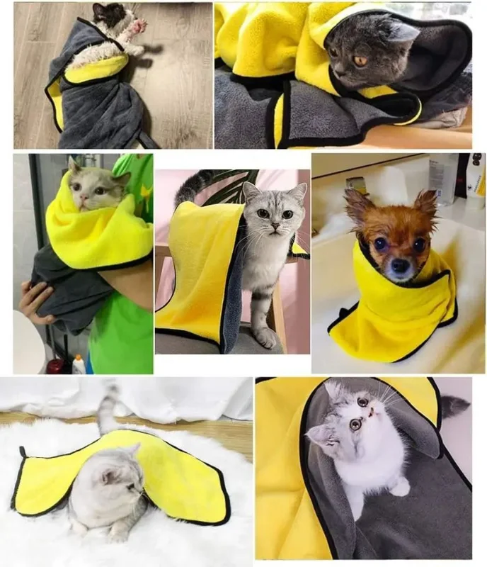 Quick-drying Dog and Cat Towels Soft Fiber Towels Absorbent Bath Towel - Image 4