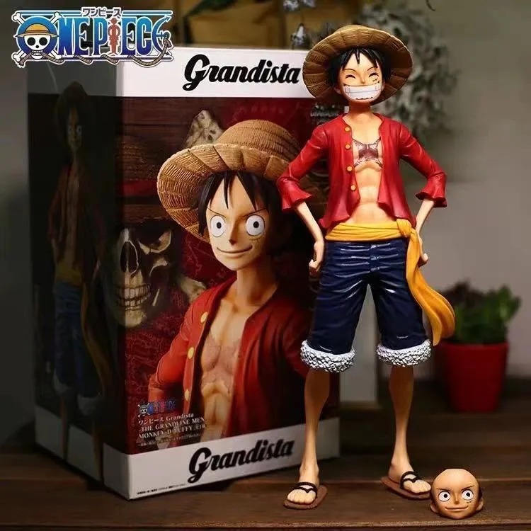 Anime One Piece Figure 27cm, Smiling Monkey D. Luffy Figure, Two Faces Changeable, PVC Statue Figure with Box - Image 2