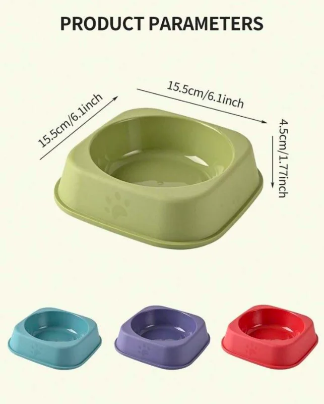 Random Color Paw Prints Cat Bowl, Cat Food Plate, Cat Water Dish, Anti-Tipping Design, Pet Feeding Bowl - Image 3