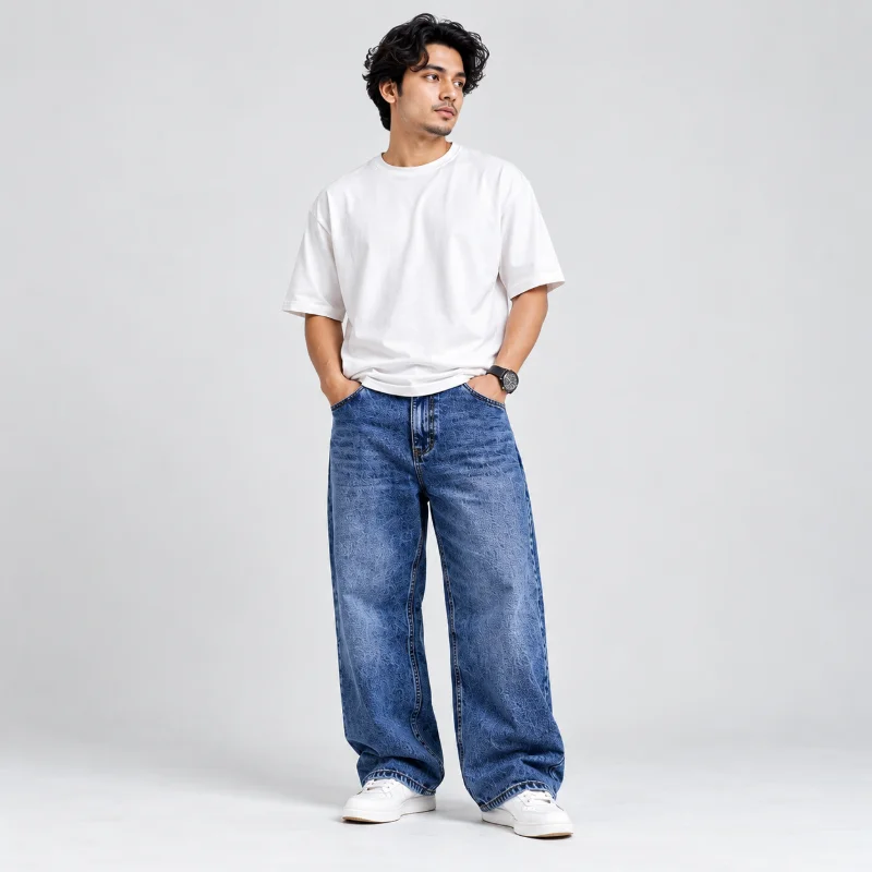 Al Nebras Baggy Relaxed Fit Jeans (Vintage Blue) - Image 2