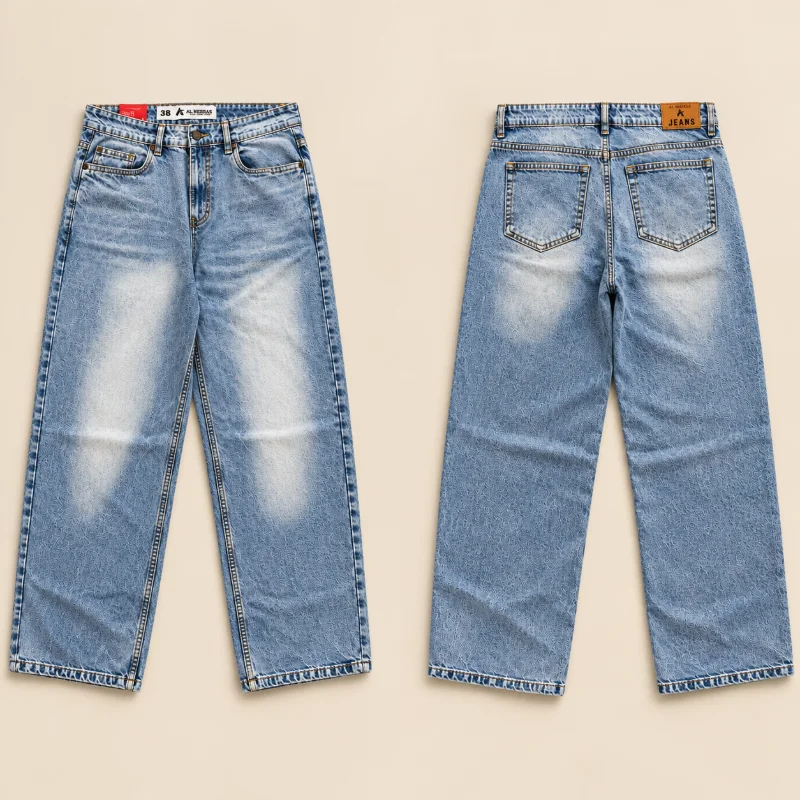 Al Nebras Baggy Relaxed Fit Jeans (Ice Blue) - Image 3