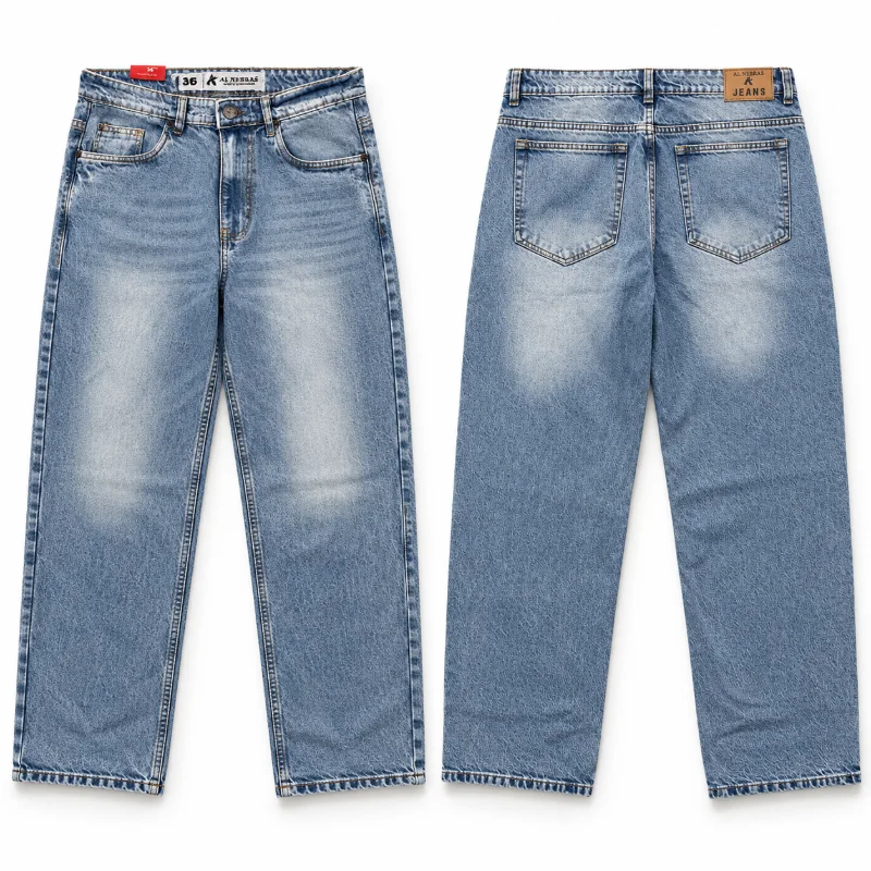 Al Nebras Baggy Relaxed Fit Jeans (Sky Blue) - Image 3