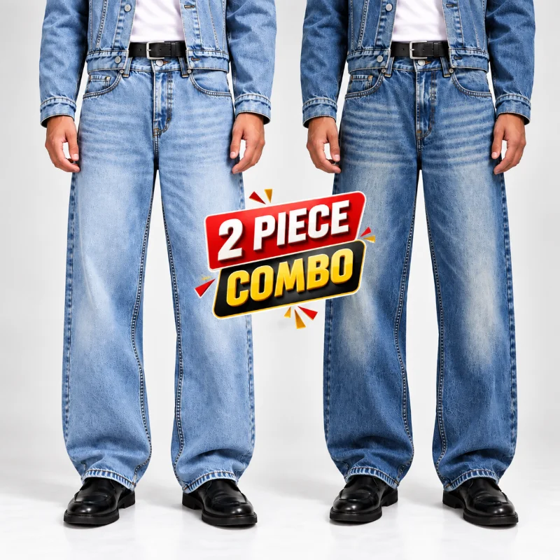 Jack & Jones Baggy Relaxed Fit Jeans Combo (Ice Blue + Vintage Blue)