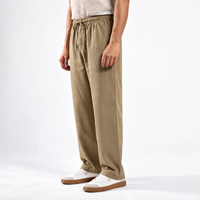 Remi Cotton Relaxed Fit Trouser - Taupe Brown