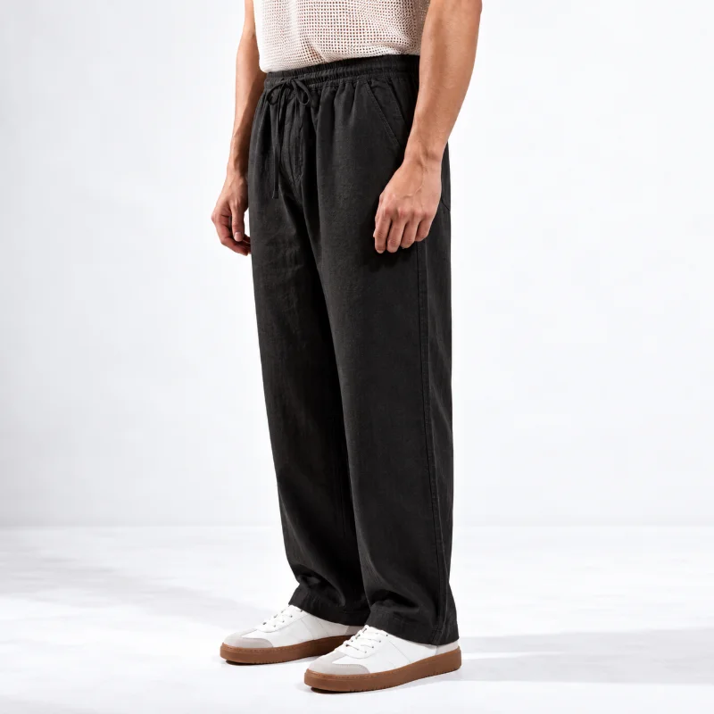 Remi Cotton Relaxed Fit Trouser - Black