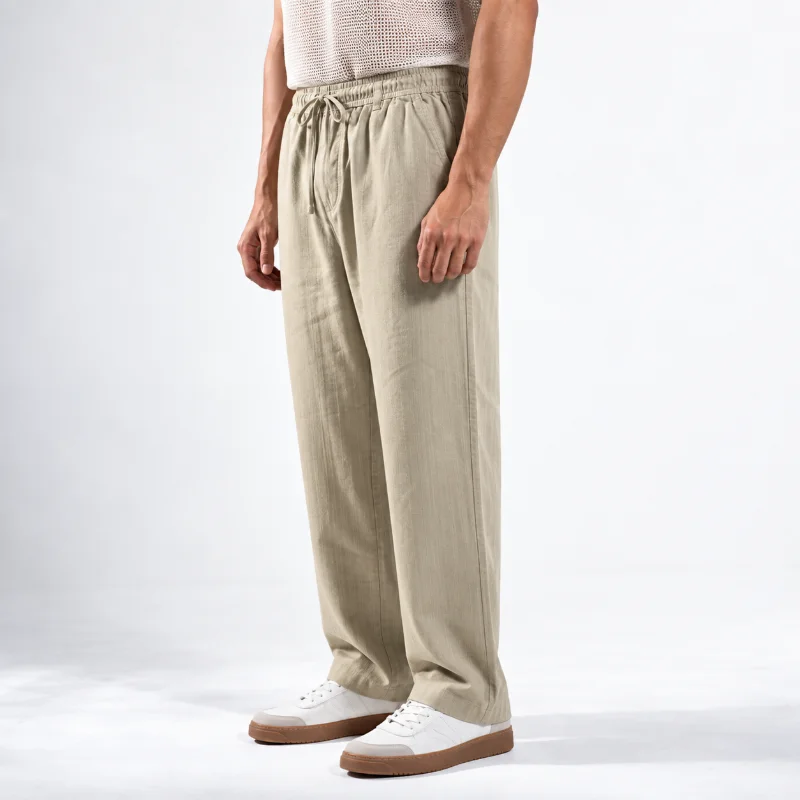 Remi Cotton Relaxed Fit Trouser - Light Beige