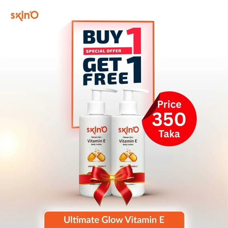 skinO Ultimate Glow Vitamin E Body Lotion 220ml Buy one Get One 