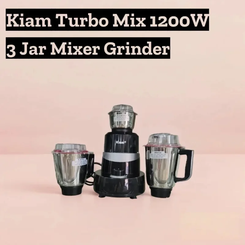 Kiam Turbo Mix 1200-W (3 Jars Mixer Grinder) - Image 2