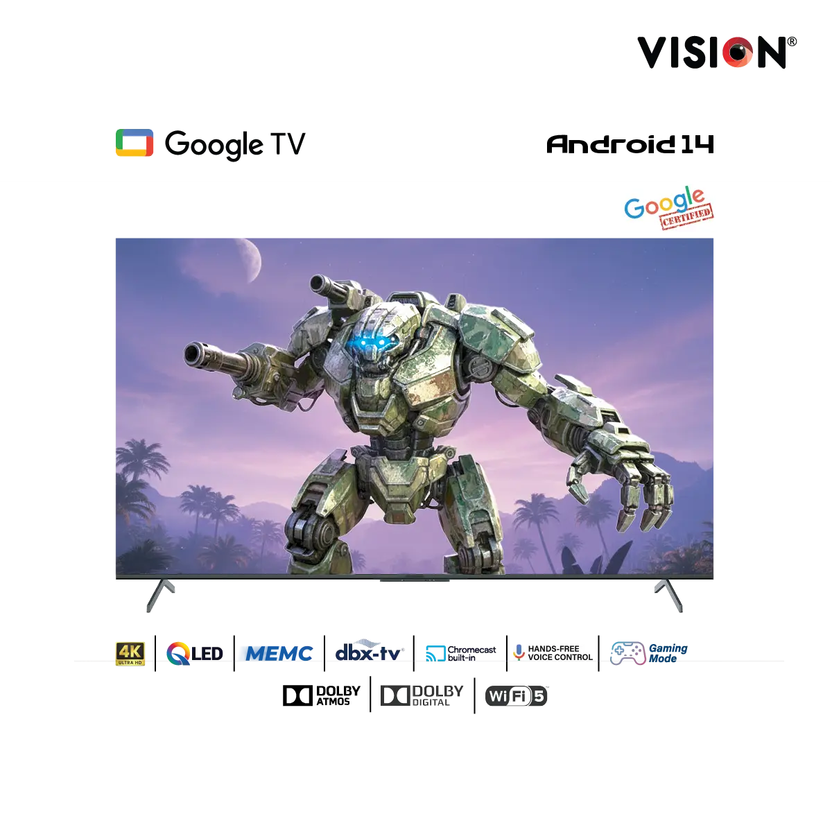 Vision 50” QLED  Google TV 4K RQ1 Galaxy Pro - Image 2