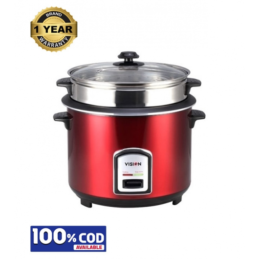 VISION Rice Cooker 3.0 Ltr 100 SS Red - Image 2