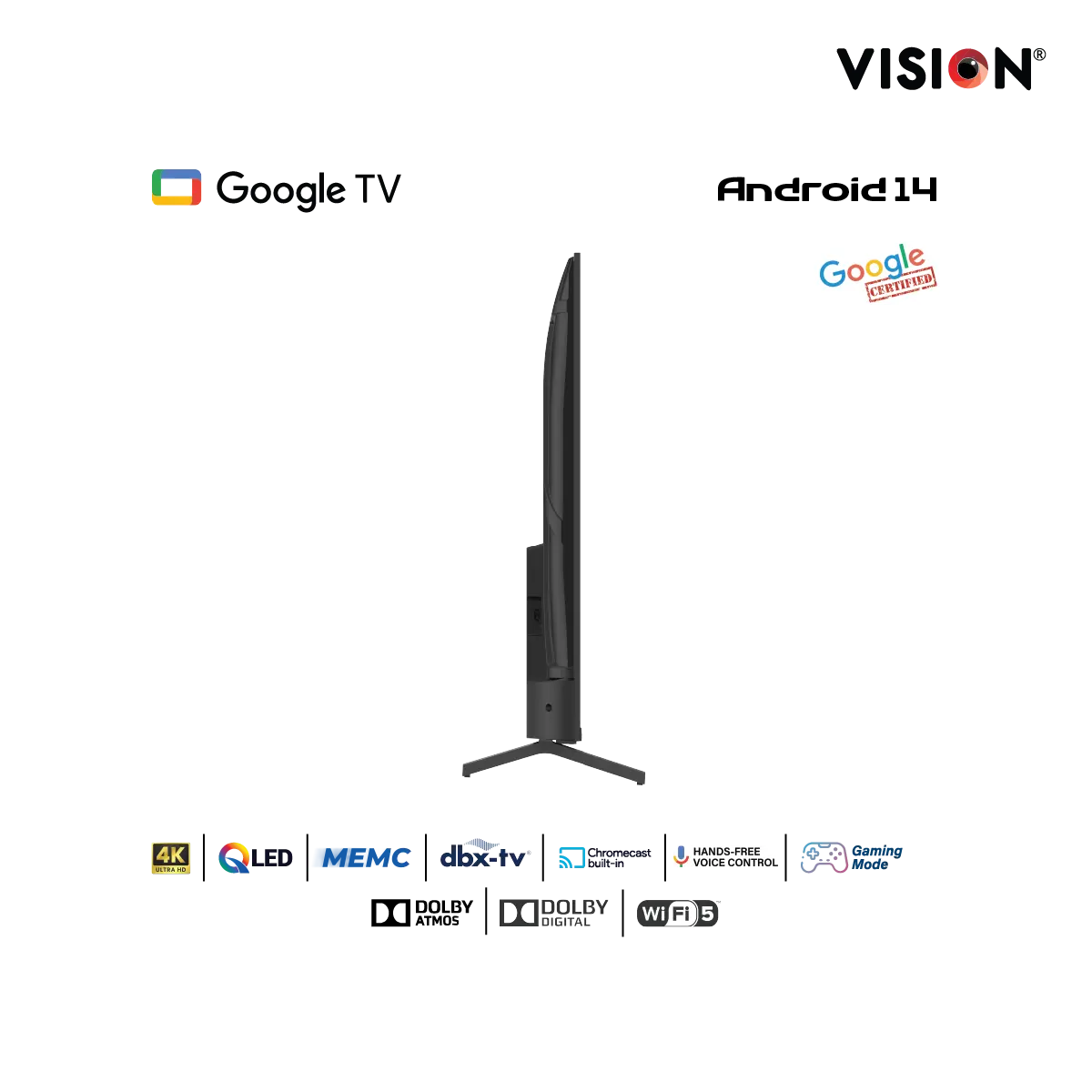 Vision 50” QLED  Google TV 4K RQ1 Galaxy Pro - Image 3