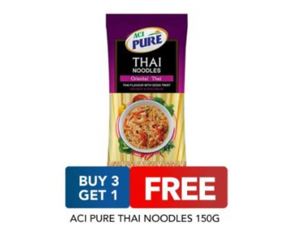 ACI Pure Thai Noodles 150gm (Buy3 Get1 Free)