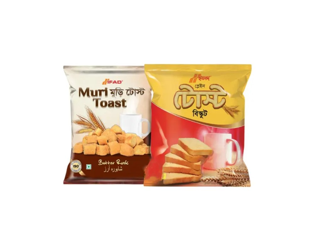 Ifad Muri Toast 350gm + Plain Toast 350gm Combo