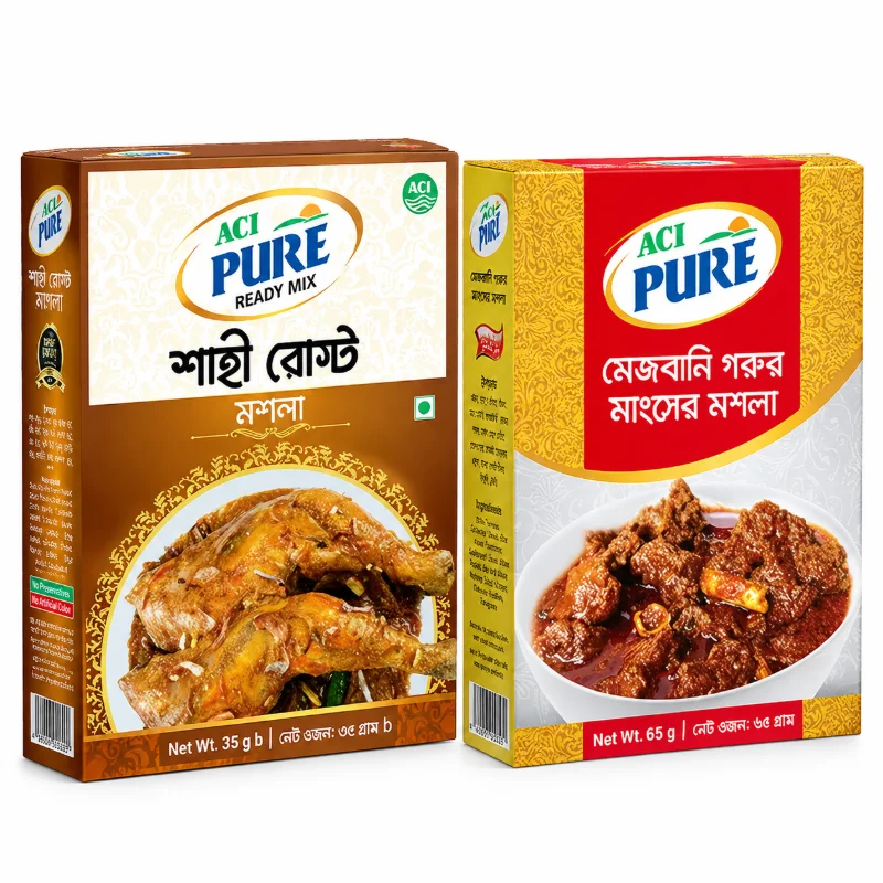 ACI Pure Mezbani Beef Masala 65g + ACI Pure Roast Masala 35g