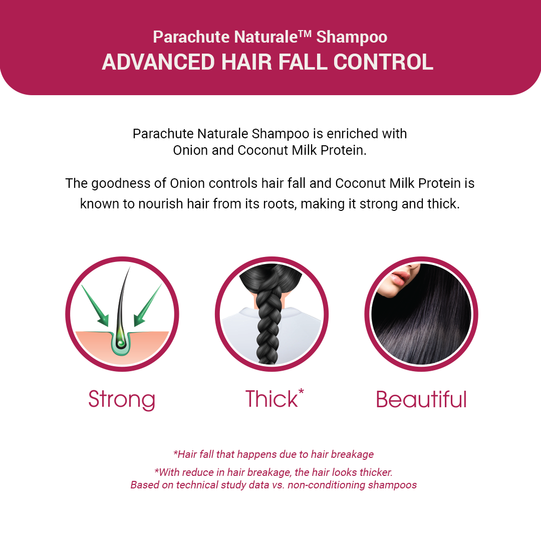 Parachute Naturale Shampoo Onion Hair Fall Control 160 ml thumbnail 2