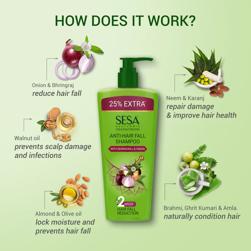 Sesa Ayurvedic Onion Anti-Hair Fall Shampoo thumbnail 5