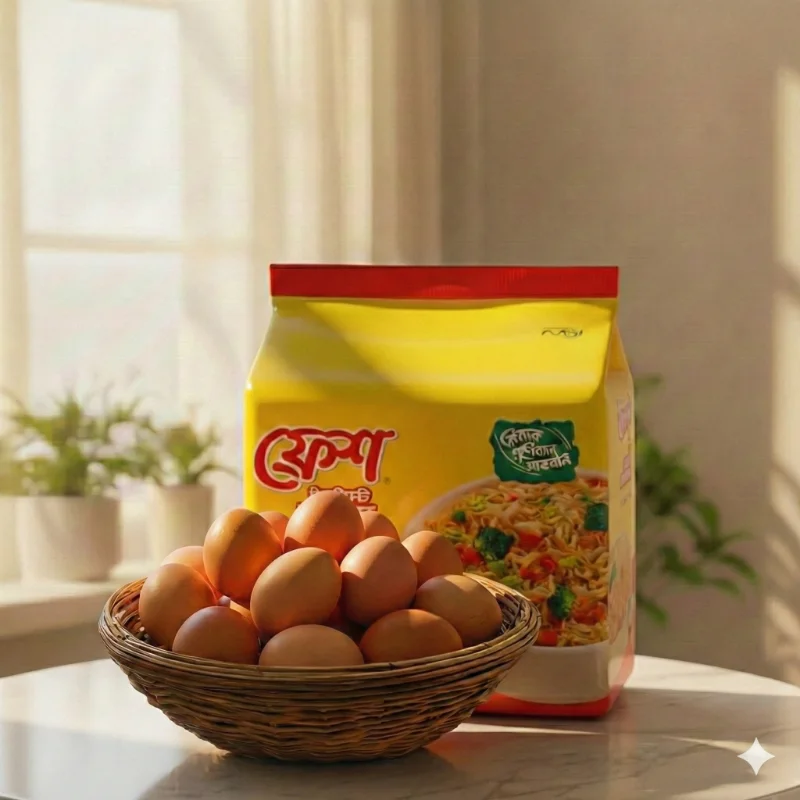 Fresh Instant Masala Noodles (16 pcs) + Egg (2 dozens) Combo